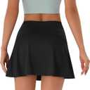 Persit Womens High Waisted Athletic Tennis Skirt Sports Golf Running Skorts with Ball Pockets (Black, S)
