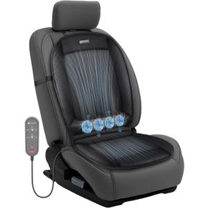 CooCoCo 12V Car Seat Cover, Ventilated Seat Cushion, Fit for Car SUV Truck, Gifts for Men Him Husband Dad Driver, Not Cooling, Black (Large)