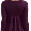 OMKAGI Cute Peplum Babydoll Tops for Women Going Out Double Layer Long Sleeve Shirts (Purple, M)