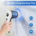 Electric Spin Scrubber, Cordless Shower Scrubber with Battery Level Display, 2 Speeds Electric Scrubber for Cleaning with 6 Replaceable Heads, Cleaning Brush for Bathroom/Sink/Window (White)