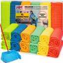 HELOMOR 12 Extra Large Microfiber Cleaning Cloths, 30"x18" Floor Towels for Squeegee Mop, Reusable Multi-Purpose Cleaning Rags for House, Kitchen, Car & Windows, Highly Absorbent, Lint-Free (Assorted)