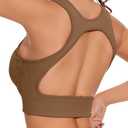 MathCat Backless Sports Bras for Women - Medium Support Yoga Bra - Seamless Ribbed Workout Tops with Removable Pads (X-Small)
