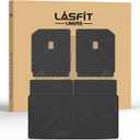 LASFIT Trunk Mat & Backrest Mats for Rivian R1S 2025 2024 2023 2022, All Weather TPE Custom Fit Cargo Liner for R1S Cargo Mat, Black, Easy to Clean