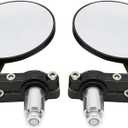 Universal Black 3" Round 7/8" motorcycle mirrors for handlebars Handle Bar End Rearview Convex Mirrors Inceased Vision Side for For Harley Davidson Honda Indian Kawasaki Suzuki Triumph and Yamaha