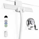 GTEWERK Silicone Shower Squeegee for Glass Doors & Mirrors with Stainless Steel Core, Streak-Free & No-Squeak Window Cleaning, 3-in-1 No-Drill Mount (Hook/Suction/Adhesive),White, 15 Inches