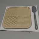 2 Pack Lick Mat for Dogs,Cats,Upgraded 8.58.5 inches Licking Mats with Suction Cups,Slow Feeder Licking Pad for Anxiety Relief and Boredom Reducer,Suitable for Dog Training Set 6 (Green & Beige)