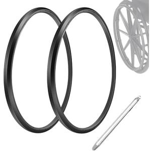 Migeek Wheelchair Rear Wheel Replacement Tire, 24 "X 1" Universal Flat-Free Polyurethane Tire,Equipped With Installation Tools, Wheelchair Accessories For All Brands(1 Pair)