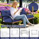 Porch Swing Cushions 60 inch Bench Cushion Waterproof Outdoor Swing Cushions 3 Seater Thick 5in Replacement Swing Cushions for Outdoor Furniture Patio (Navy Blue-60x40inch), 60x40x5inch