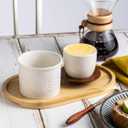 Butter Crock, Ceramic Butter Dish with Lid for Countertop, French Butter Keeper, Elegant Embossed Pattern, White