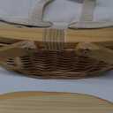 Picnic Basket Wicker Picnic Basket Cooler with Portable Picnic Wine Table and Swing Handle for Beach, Camping, Park, Outdoor Party (Size : S)