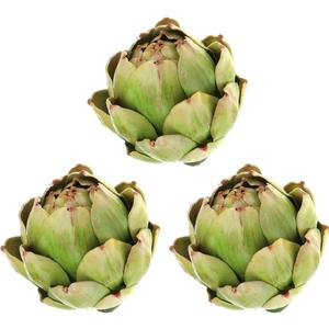 3Pcs Large Green Faux Artichoke Fake Artichoke Decor Artificial Vegetable and Fake Fruit Realistic Artichoke Bowl Filler for Home Kitchen Centerpiece Table Party Decorations