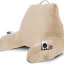 Nestl Reading Pillow with Shredded Memory Foam, Designed for Sitting Up in Bed and Couch, Back and Arms Adjustable Support for Adult & Teens Backrest Pillows for Reading, Washable Cover, Beige Cream