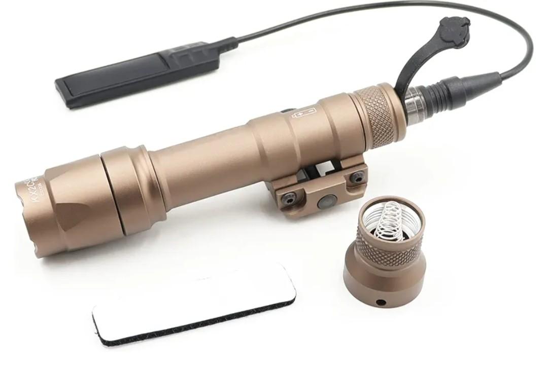 M600C Light LED Whitelight with Strobe Weapon Rifle Light, with Remote Pressure Switch Tactical Light 400 Lumens (Brown, M600C)