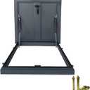 Galvanized Roof Hatch, Skylight Roof Caps Window with Gas Shock Strut, Loft Ventilation Roof Access Hatch Cover Plate, Roof Steel Security Door for Warehouse Attic Cellar (80cm/31.4in)