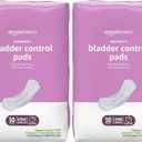 Amazon Basics Incontinence Pads for Women, Long, Postpartum, Bladder Control, Ultimate Absorbency, Fresh Protection, Unscented, 30 Count (Pack of 2)