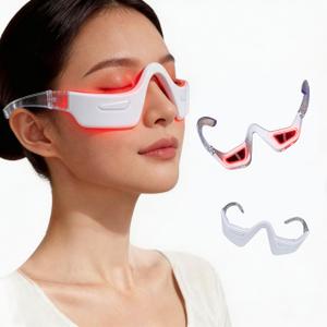 Under-Eye Red Light Therapy Glasses â€“ 650nm LED Eye Care Device with Gentle Pulse Technology, Helps Improve The Look of Dark Circles, Puffiness & Fine Lines, Portable Rechargeable Eye Care Tool