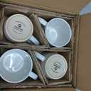 famiware Coffee Mugs Set of 4, 13 oz Mug Set, Ceramic Cup Set with Handle for Coffee, Tea, Cocoa, Milk, Constellation Series, White