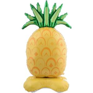 1PC Large Standing Pineapple Aluminum Foil Balloon for Vibrant Summer Party Decor, Tropical Birthday Celebration Decoration Aloha party (gold)