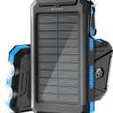 Solar Charger, 38800mAh Solar Power Bank, Waterproof External Backup Battery Power Pack with USB C Input/Output/LED Flashlights Compatible with iPhone, Samsung, iPad, Suitable for Outdoor, Camping (Turquoise)