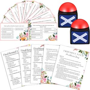 Syhood Mother's Day Friendly Feud Card Game with 2 Answer Buzzers, Family Trivia Quiz Game Night, Fun Party Activities for Adults, Office, Classroom, Large Group and Team Building