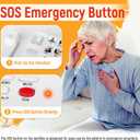 Big Button Phone for Seniors, Uvital Senior Landline Phones for Elderly with 10 One-Touch Dialing Big Buttons, Corded Landline Telephone with SOS Emergency Button, Replaceable Photo, Adjustable Volume