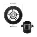 uxcell Set of 1 Luggage Wheels Replacement 69 x 19 mm/2.7" x 0.7" Rubber Swivel Caster Bearing Wheels Repair Kits for Suitcase Inline Outdoor Skate,Black