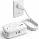 NTONPOWER GaN 45W USB C Power Strip, 4 AC Outlets with 4FT Retractable Flat Extension Cord, 45 Angled Plug Compact Travel Power Strip, Fast Charging for MacBook, iPad Pro, iPhone, Galaxy