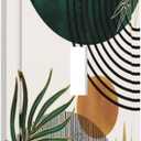 Spshian Green Mid Century Boho Abstract Modern Sun Arch Curve Single Toggle Light Switch Covers Decorative 1 Gang Wall Plate Electrical Device Switchplate Faceplate for Country Bathroom Decor