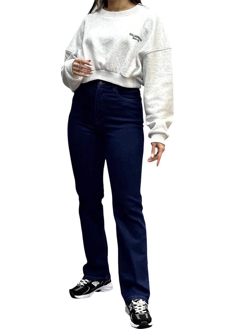 RomMoon Women's Skinny Straight Leg Mid-High Waist Denim Jeans Casual Stretchy Denim Pants