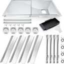 Hiorucet Grill Replacement Parts for Nexgrill 4 Burner 720-0830H, 720-0783E, 720-0830A, 720-0783H, Grease Tray with Catch Pan, Heat Plates, Burner Tubes and Igniters for Nexgrill Replacement Parts