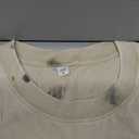 Men's Cotton T-Shirts Oversized Unisex Short Sleeves Casual Loose Wash Solid Basic Tee Tops (Medium, Beige)