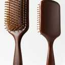 Paddle Wooden Hair Brush, Smooth & Polish Dual Bristle Detangler, Shine & Frizz Control, Nylon Bristles with Cushioned Pad for Scalp Massage, Hair Care Tool for All Hair Types