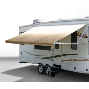 RecPro RV Awning Fabric Replacement 13 Foot Camper Awning | Tan | Heat Sealed | Width Size Options | 8' (96") Length | 3/16 Diameter Beading Cord | (13 Feet, Actual 12' 1") (Tan/Camel Fade)