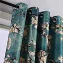 Taisier Home Chinese Style Plum Blossom Curtain Green Artistic Print Curtains 63 Inches Long for Living Room,Personalized Pattern Curtains Bedroom Window Treatment Curtains 2 Panels Set