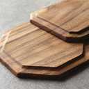 Set of 2 Acacia Wooden Trays Serving Platters Round Square Veggie Serving Tray Decor Bread Charcuterie Board Fruit Hosting Essentials Cheese Platter Vegetable Food Dish Charger Plate Charcuterie Board (8-10 Inch (Pack of 2))