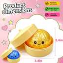 Glitter Dumpling Squishy Toy, Slow Rising Soft TPR Stress Relief Squishy for Adults & Kids , Cute Bao Bun Desk Decoration, Anxiety Relief Fidget, Party Holiday Birthday Gift (Golden/Blue)