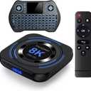 Android TV Box 12.0 4GB 64GB TV Box 2026 Support 8K DualWiFi 2.4G 5.8G Android Box H618 Chipset with HDR10 BT5.0 USB 2.0 3D Ethernet with Mini Backlit Keyboard