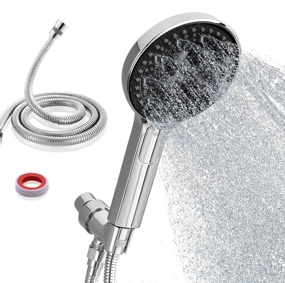 Shower Heads With Hoses,Detachable 3 Spray Mode High Pressure Showerhead With Handheld Cpray Combo Bathroom (Chrome)