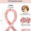 Jumbo Heatless Curls Overnight Hair Curlers to Sleep in Large Hair Rollers for Long Hair Blowout Look No Heat Overnight Curls, Soft Satin Flexi Rods Heatless Curling Rod Set Styling Tools for Women