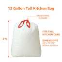 13 Gallon Tall Kitchen Drawstring Trash Bags, Clean Fresh Scent, 10% Post Consumer Recycled, 80 count (White)