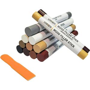 Wood Filler Sticks,12colors Wood Wax Crayons for Repairing Scratches, Scuffs, Cracks, and Nail Holes on Wood Furniture, Floors, Cabinets, Tables, and Doors