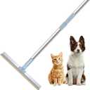 Reusable Pet Hair Removal Tool, Long Handle Adjustable for Couch, Rugs (Gray)