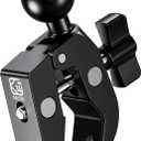 BRCOVAN 1'' Ball Clamp Mount Base with Aluminum Alloy Tough-Claw, Fit Handlebar Rail 0.5'' to 1.75'' in Diameter, Fit for RAM Mounts B Size 1 Inch Ball Double Socket Arm & Bike Motorcycle Phone Holder