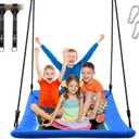 Trekassy 700lb Giant 60" Skycurve Platform Tree Swing for Kids and Adults with 2 Hanging Straps-Blue