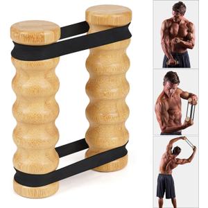 Rip Stick Efficient Upper Body Workout Equipment Home Gym, Adjustable Resistance Bands with Wooden Handles, Portable Exercise Equipment, Joint-Friendly, 8 Rip Stick Bands Included (1.97" diameter handle)