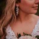 SWEETV Wedding Bridal Chandelier Earrings, Crystal Rhinestone Drop Dangle Earrings for Women Brides