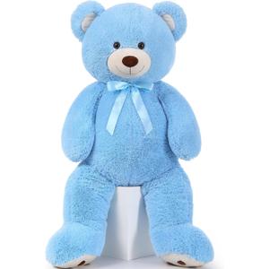 MorisMos 47inch Giant Teddy Bear Stuffed Animal 4ft, Big Teddy Bear Plush for Baby Shower, Life Size Stuffed Bear Gifts for Kids, Girls, Girlfriend, Women on Valentine, Christmas, Birthday（Blue）