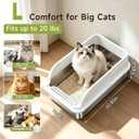 Stainless Steel Cat Litter Box, L High Sides Litter Box,Grey