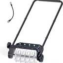 Lawn Aerator, 18 Inch Push Spike Aerator, Rotary Lawn Aerator, 4 Wheels Manual Scroll Aerator Lawn Tool, for Aerating Lawns Yard Care Loosening Soil