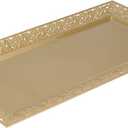 Efavormart 24 Pack | 14" Gold Lace Print Rectangular Plastic Serving Trays, Decorative Coffee Table Trays